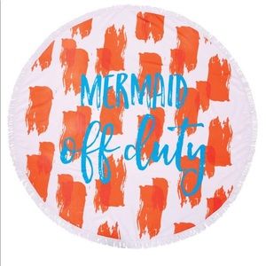 ORANGE MERMAID OFF DUTY ROUND BEACH TOWEL